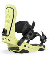 Force- Yellow snowboard binding with 'Force' branding on a white background