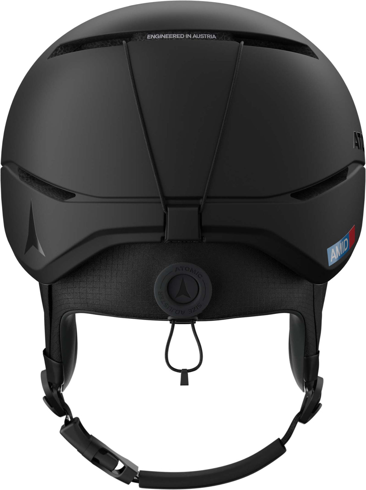 FourAmidJr.- Black Atomic helmet on a white background