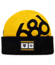 FoxRacingCuffBeanie-Yellow and black beanie with '686' logo on a white background