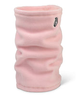 FruzzNeckTube-Light Pink neck gaiter with a brand logo on a white background