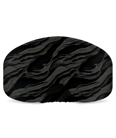 GoggleCover- A camouflage patterned goggle cover in blue and gray tones.