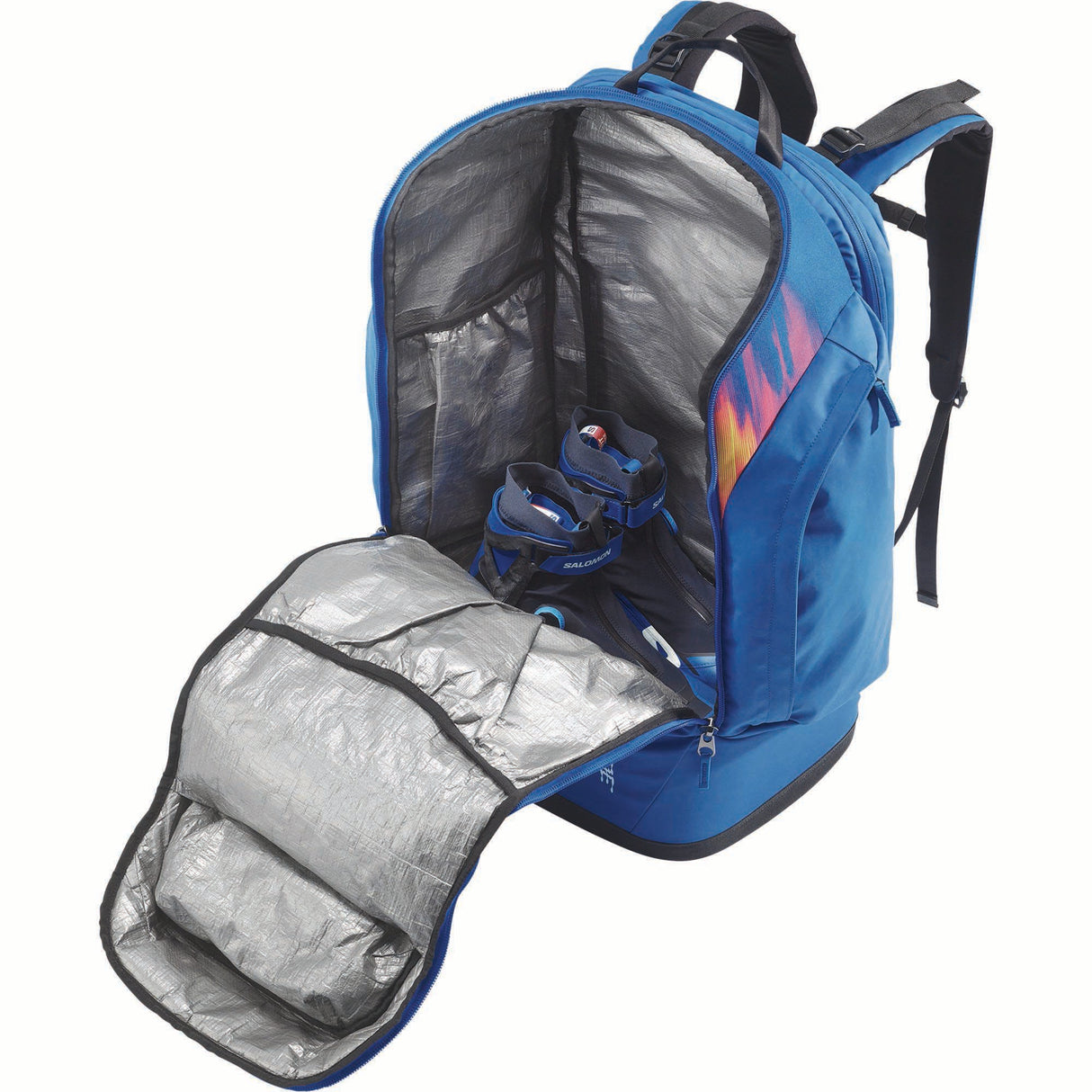 GOTOSNOW50-Blue Salomon backpack on a white background