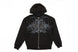GeneralZipUp-Black full zip hoodie, that has a white 'PUBLIC' logo in the center