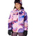 GirlsAthenaInsulatedJacket-Child wearing a colorful jacket and goggles on a white background