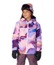 GirlsAthenaInsulatedJacket-Child wearing a colorful jacket and goggles on a white background
