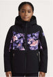 GirlsBlackDiamondJacket- Girl wearing a black ski jacket 