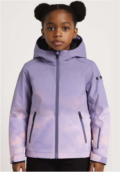 GirlsBluebirdJacket- Girl wearing a purple ski jacket 