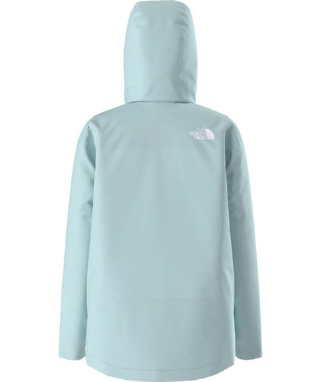 GirlsFreedomInsulatedJacket-Light blue jacket with a hood on a white background