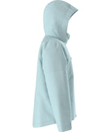 GirlsFreedomInsulatedJacket-Light blue jacket with a hood on a white background
