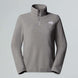 GlacierFleece1_4ZipJacket-A gray quarter-zip fleece pullover from The North Face, displayed on a neutral light gray background.