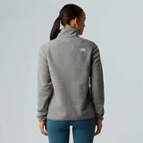 GlacierFleece1_4ZipJacket-A gray quarter-zip fleece pullover from The North Face, displayed on a neutral light gray background.