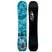 GoldenOrca- Two views of a snowboard with an orca design, featuring the Lib logo.