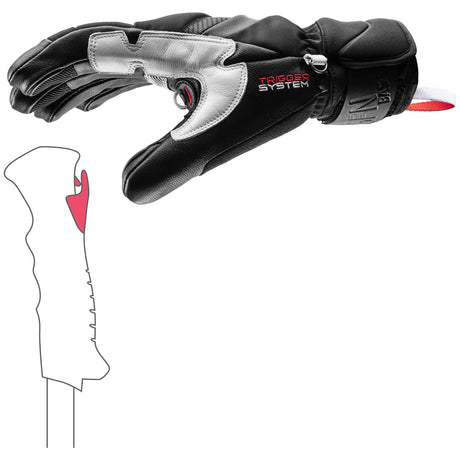 GriffonBase3DGlove-Black ski glove on a white background