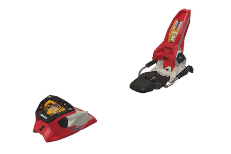 GriffonX13- Red and beige ski bindings on a white background