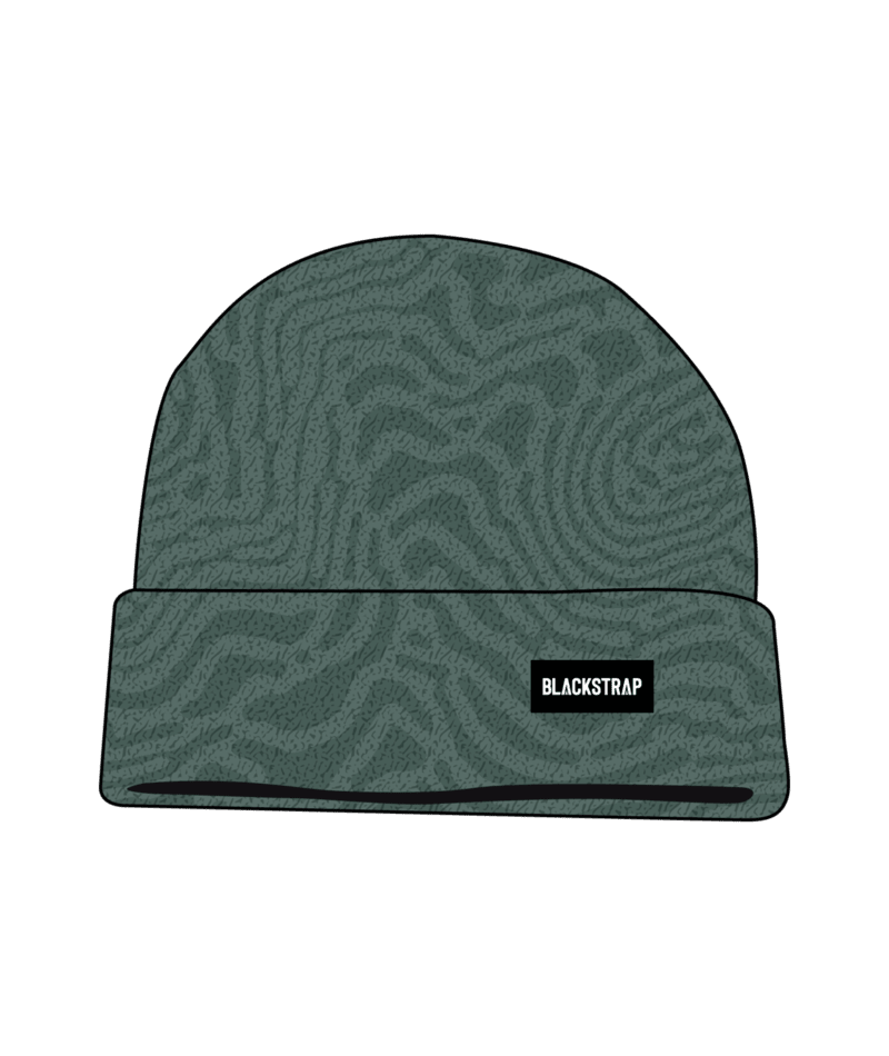 Caldera Beanie- A green Blackstrap Caldera Beanie with a geometric pattern