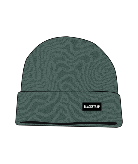 Caldera Beanie- A green Blackstrap Caldera Beanie with a geometric pattern
