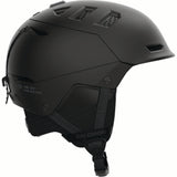 HUSKPROMIPS-Black helmet with black interior and visible brand logo on a white background