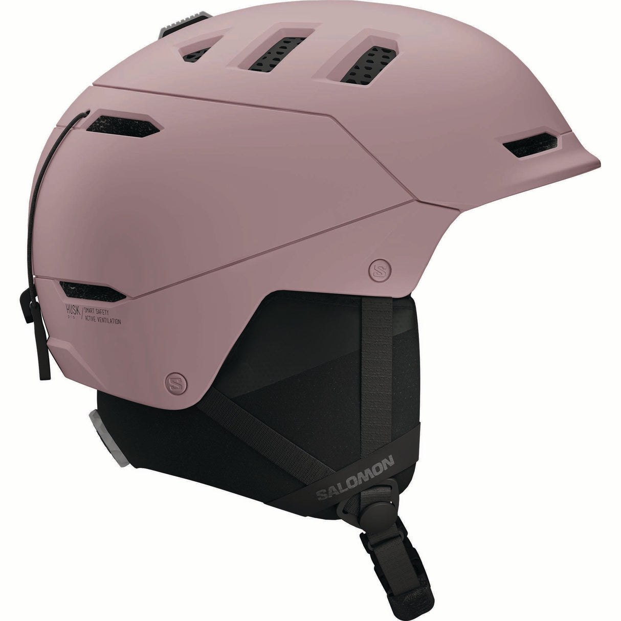HUSKPROMIPS-Purple helmet with black interior and visible brand logo on a white background