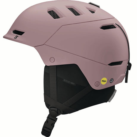 HUSKPROMIPS-Purple helmet with black interior and visible brand logo on a white background