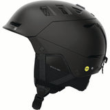 HUSKPROMIPS-Black helmet with black interior and visible brand logo on a white background