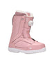 Haven- Pink and white snowboard boot on a white background