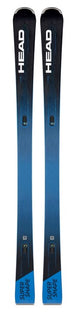 HeadSupershapeE-TitanSkis2023- Black and blue ski on a white background