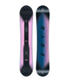 Heartbreaker- Black, pink, and blue snowboard on a white background
