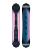 Heartbreaker- Black, pink, and blue snowboard on a white background