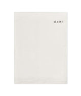 HeavyweightAntarcticGridFleeceNeckGaiter-White neck gaiter with 'LE BENT' branding on a white background