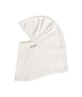 HeavyweightGridFleeceBalaclava-White balaclava with 'LE BENT' branding on a white background