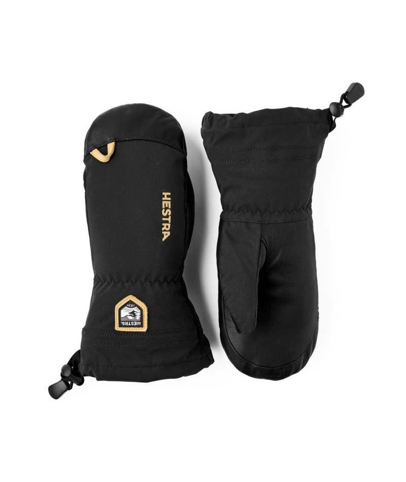 HeliMistralJr.Mitt-Black mitt on a white background