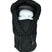 HelmetHoodz- Black sherpa hood that fits over a helmet shown on a white background