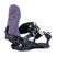 Hemlock- Purple and black snowboard binding on a white background
