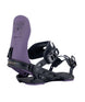 Hemlock- Purple and black snowboard binding on a white background