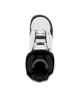 Hera- White and black dual BOA snowboard boot on a white background