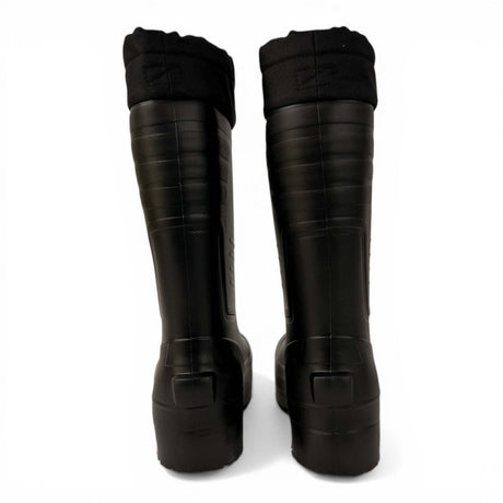 HiFlyer- Black rubber boots on a white background