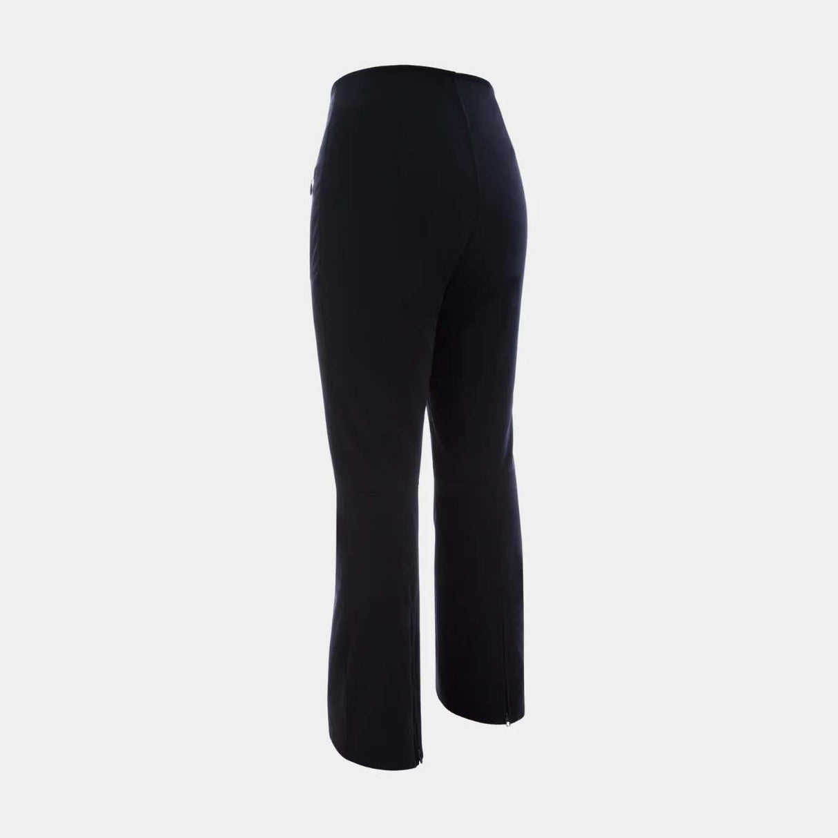 HighHeavenStretchPant-Black cropped trousers shown from the back on a light gray background.