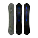 Highpath- Grey, black and dark blue snowboard shown on a white background 