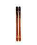 HoneyBadger- Orange and black skis with visible branding on a white background
