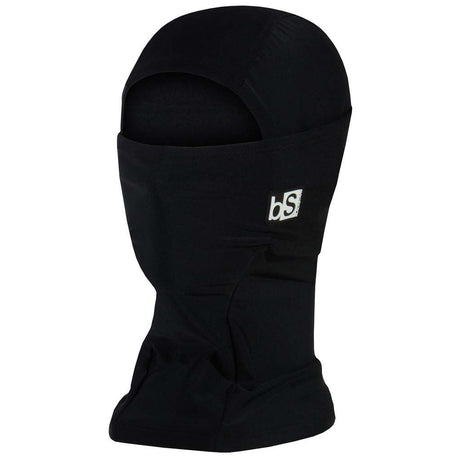 Hood-Black balaclava with a logo on a white background