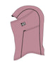 Hood-Pink balaclava with a logo on a white background