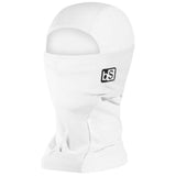 Hood-White balaclava with a logo on a white background