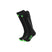 HotronicSurroundEvoThinHeatedSock-Black and green ski sock on a white background