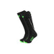 HotronicSurroundEvoThinHeatedSock-Black and green ski sock on a white background