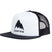 I-80TruckerHat-White and black cap with Burton logo on a white background