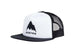 I-80TruckerHat-White and black cap with Burton logo on a white background