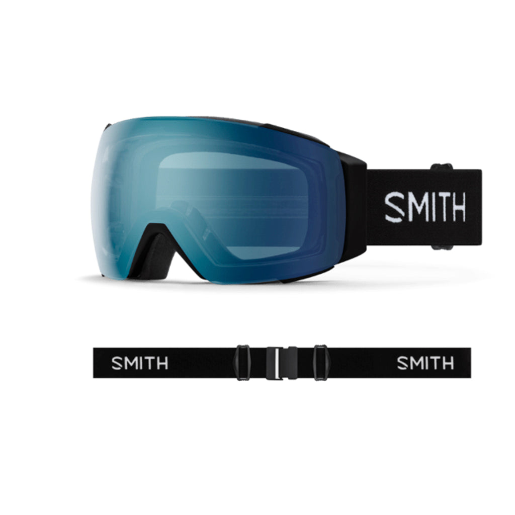 I_OMagGoggle-Smith ski goggles with blue lens on a white background