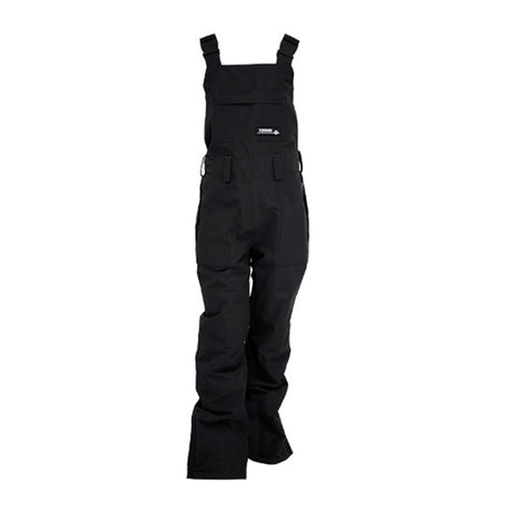Longtrail Womens Bib- Black bib overalls on a white background