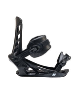 Indy- Black snowboard binding on a white background
