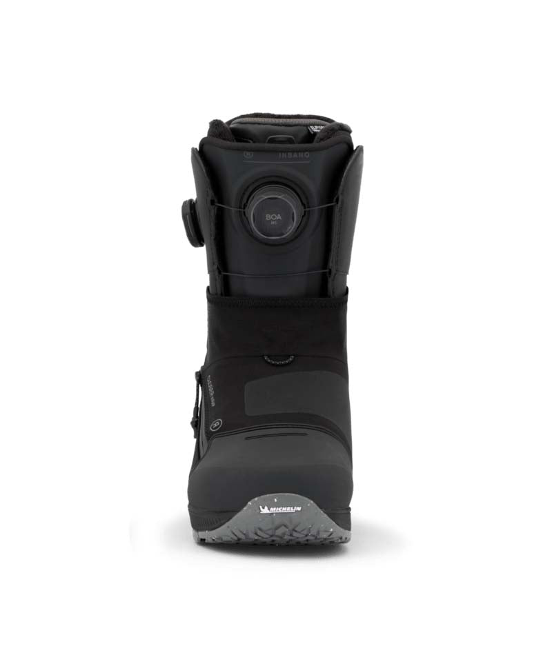Insano- Black dual BOA snowboard boot on a white background